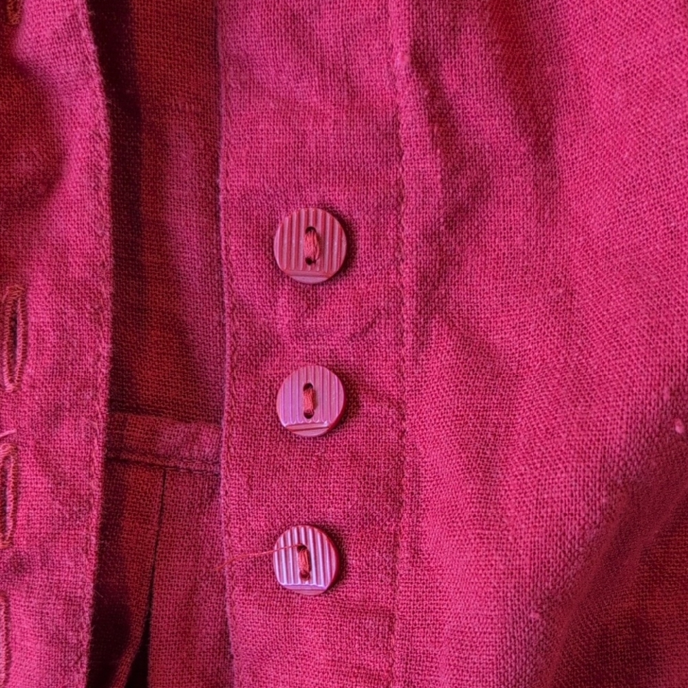 Red Button-Up Shirt - Picture 2 of 7